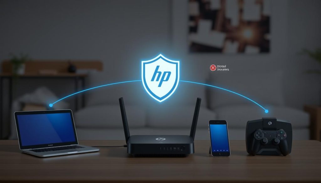 HPN Defender device protecting multiple devices in a home network