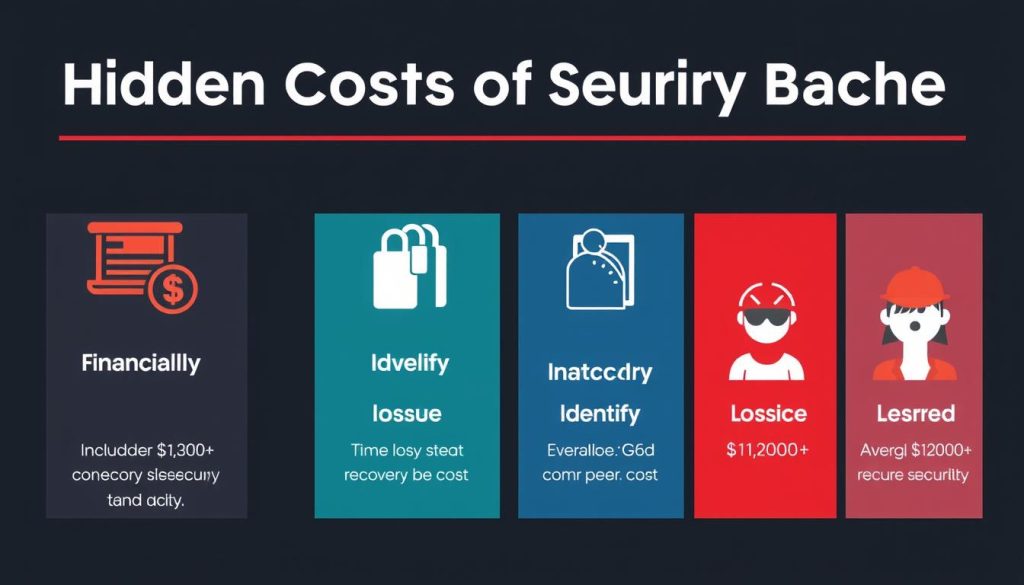 Visualization of security breach recovery costs including time and money